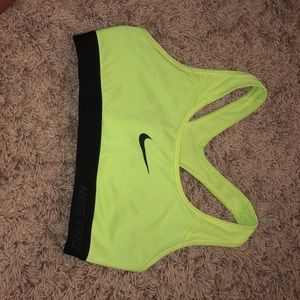 neon yellow nike sports bra